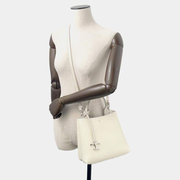Pre Owned Tod'S Leather Bag Mini White Leather Size Mini