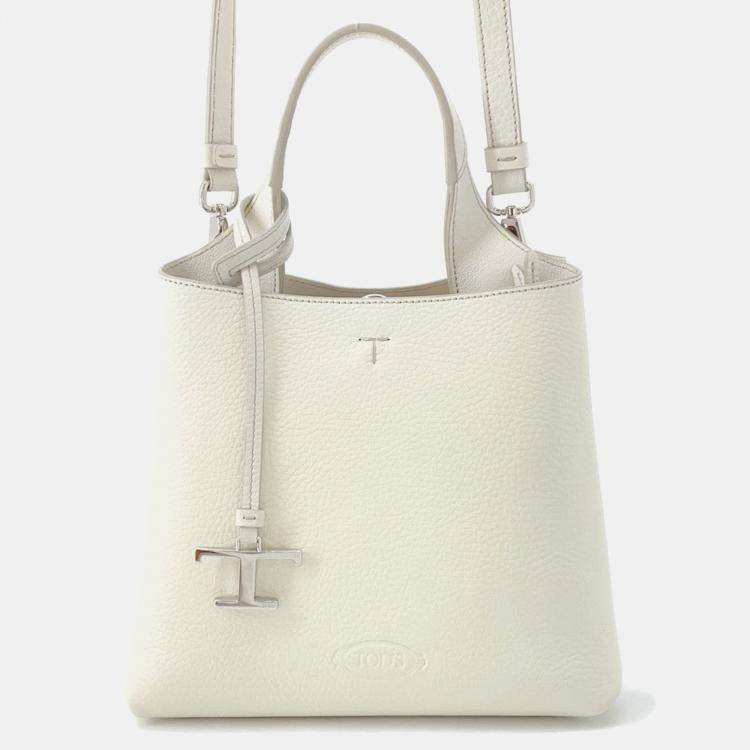 Pre Owned Tod'S Leather Bag Mini White Leather Size Mini
