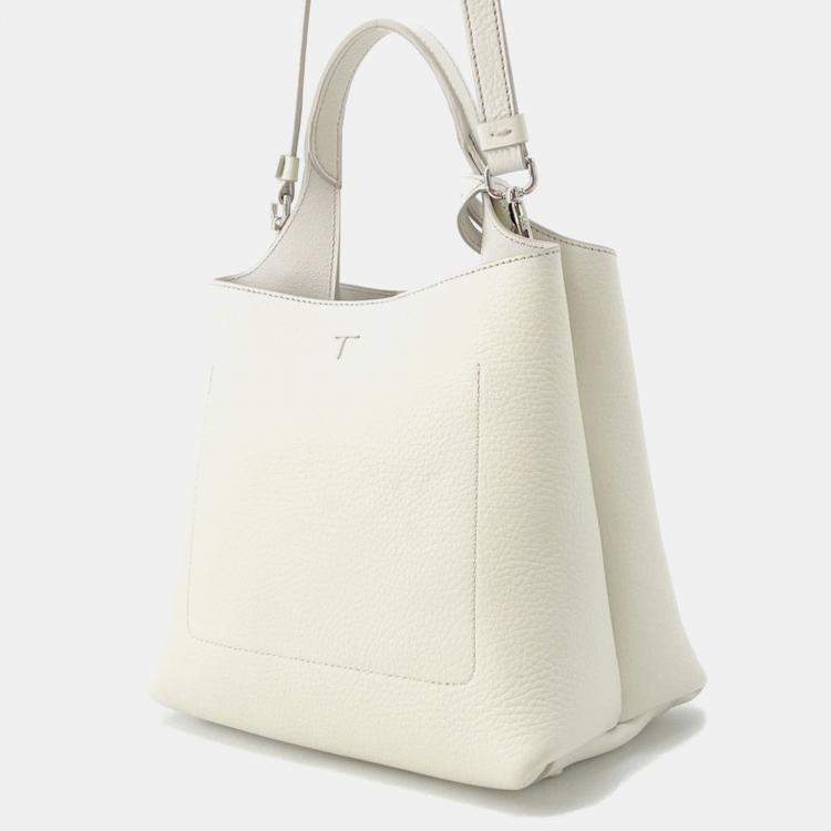 Pre Owned Tod'S Leather Bag Mini White Leather Size Mini