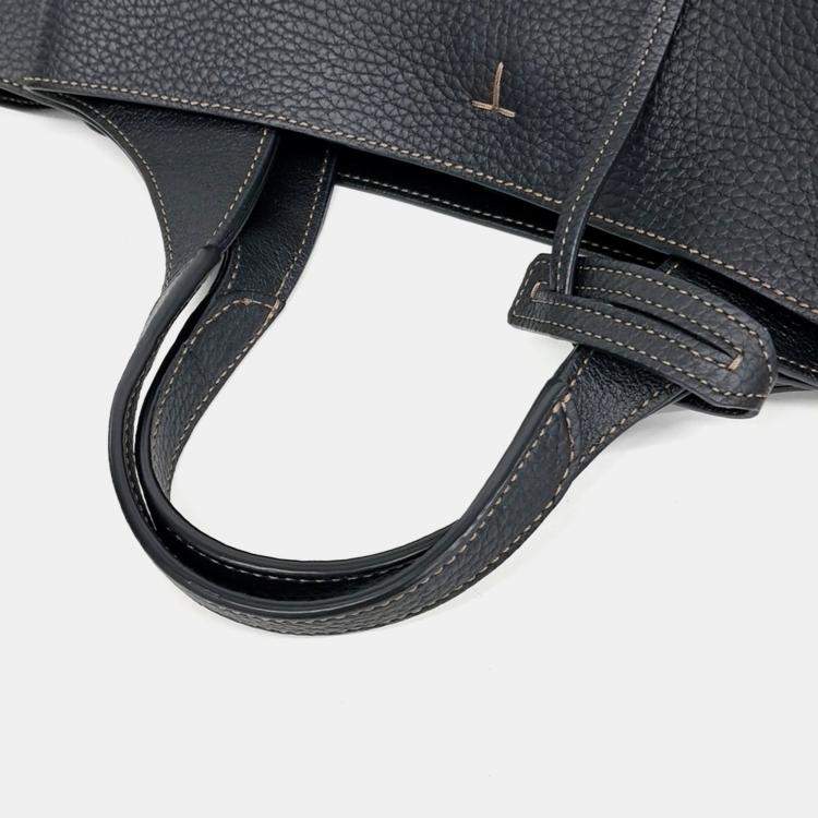 مملوكة مسبقًا حقيبة تودز تايملس حقيبة يد وجلد أسود صغيرة كتف