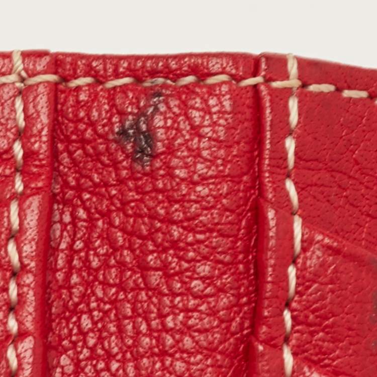 Pre Owned Tod's Dark Red Leather Flap Compact Wallet