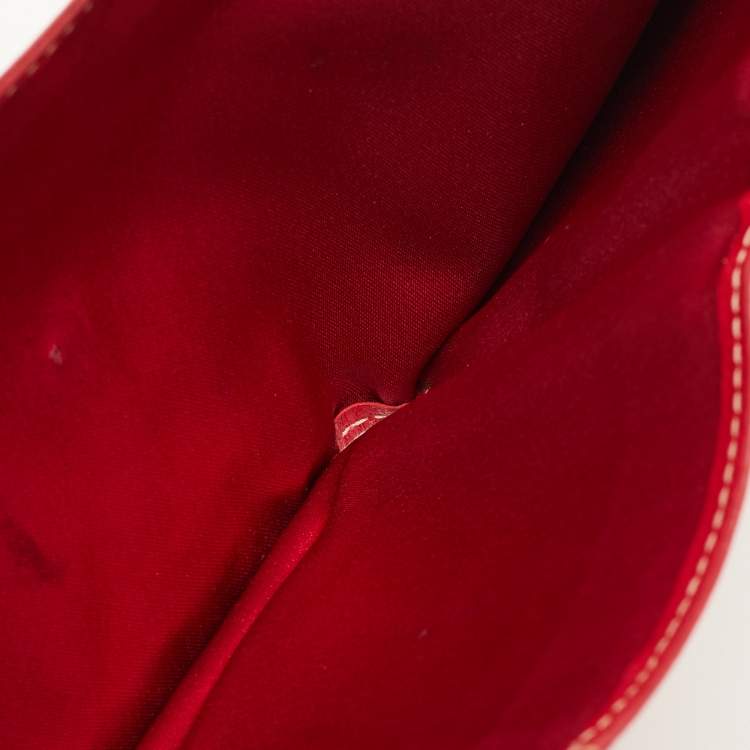 Pre Owned Tod's Dark Red Leather Flap Compact Wallet