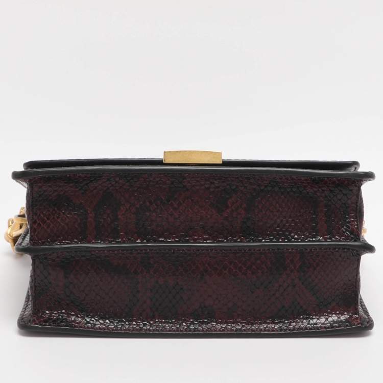 Pre Owned Tod's T Timeless Multicolor Fabric, Python Embossed Leather and Sequins Shoulder Bag