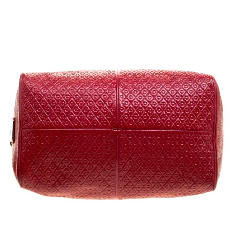 Pre Owned Tod's Red Signature Patent Leather Bauletto Satchel 