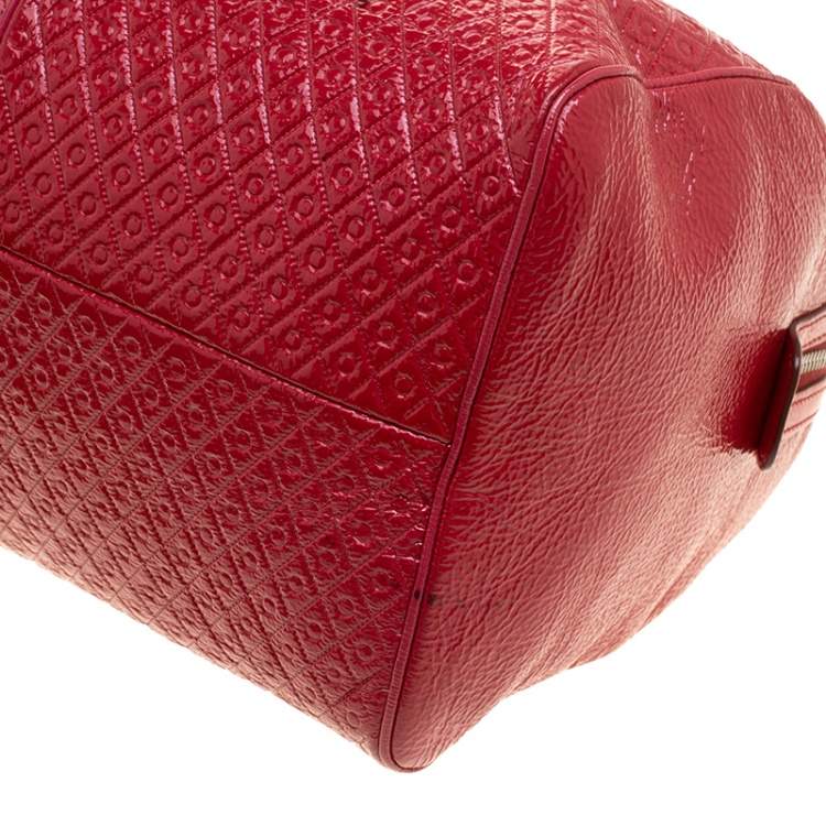 Pre Owned Tod's Red Signature Patent Leather Bauletto Satchel 