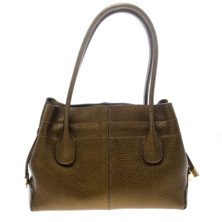 Pre Owned Tod's Dark Gold Leather D Bag Media Tote