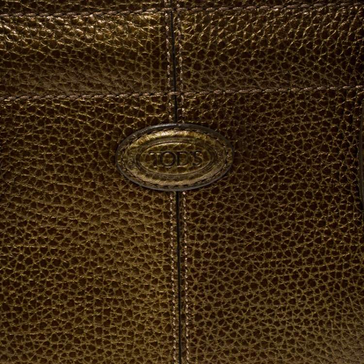 Pre Owned Tod's Dark Gold Leather D Bag Media Tote