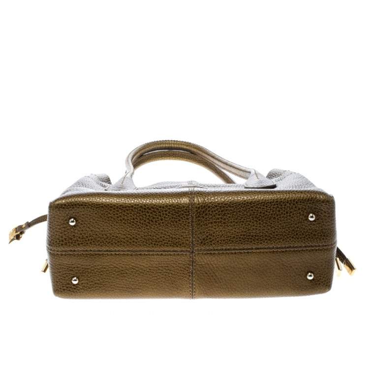Pre Owned Tod's Dark Gold Leather D Bag Media Tote