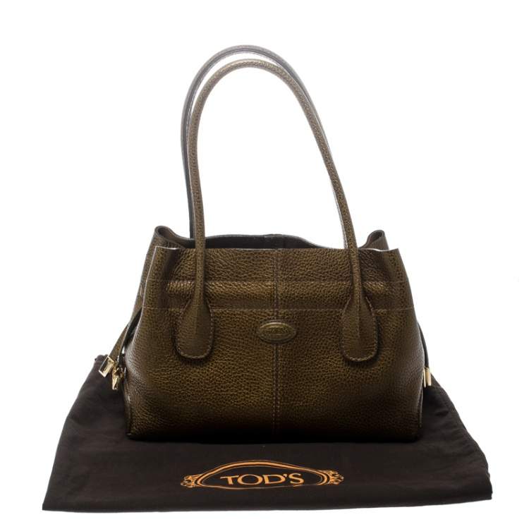 Pre Owned Tod's Dark Gold Leather D Bag Media Tote