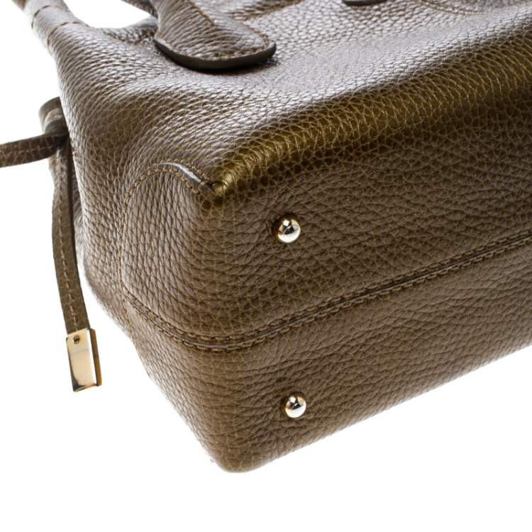 Pre Owned Tod's Dark Gold Leather D Bag Media Tote