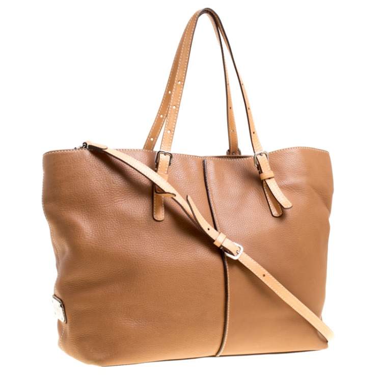 Pre Owned Tod's Brown Leather Grande Shopping Tote 