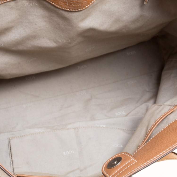 Pre Owned Tod's Brown Leather Grande Shopping Tote 