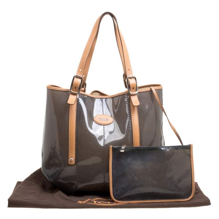 Pre Owned Tod's Black/Brown PVC and Leather Tote