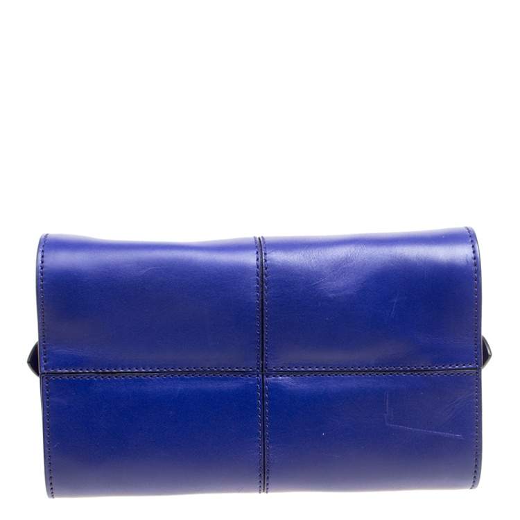 Pre Owned Tod's Blue Leather Small Sella Bowling Bag