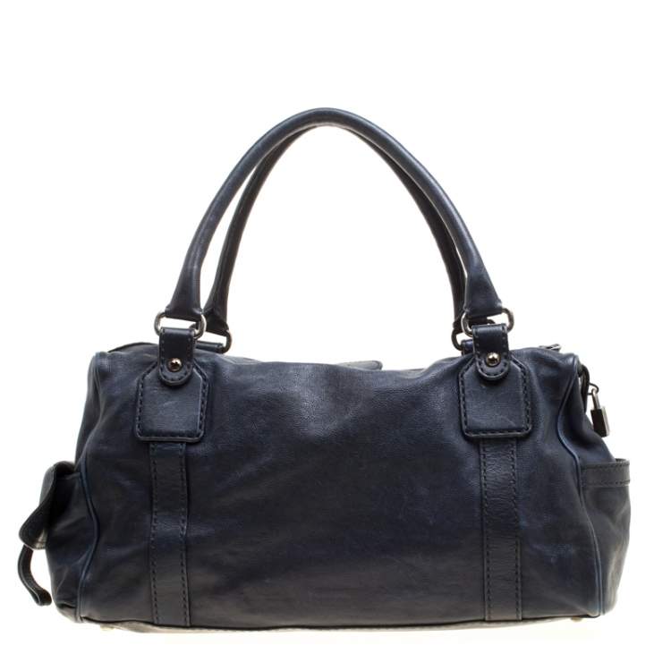 مملوكة مسبقًا Tod's Dark Blue Leather Pockets Satchel