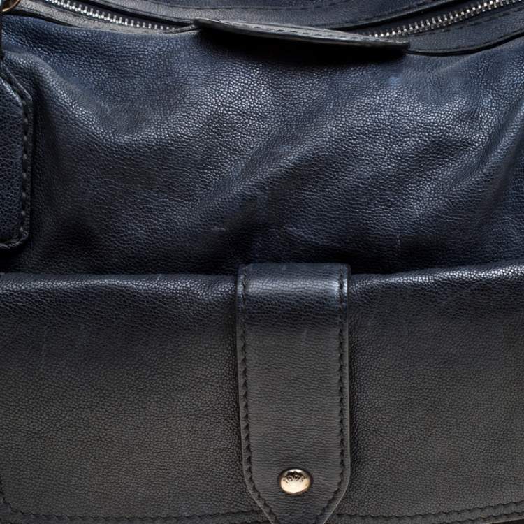 مملوكة مسبقًا Tod's Dark Blue Leather Pockets Satchel