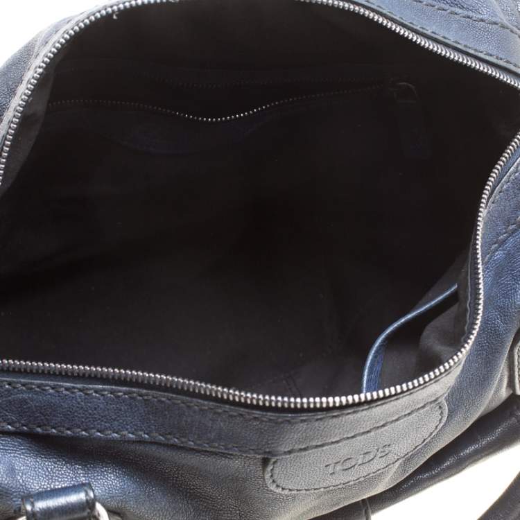 مملوكة مسبقًا Tod's Dark Blue Leather Pockets Satchel