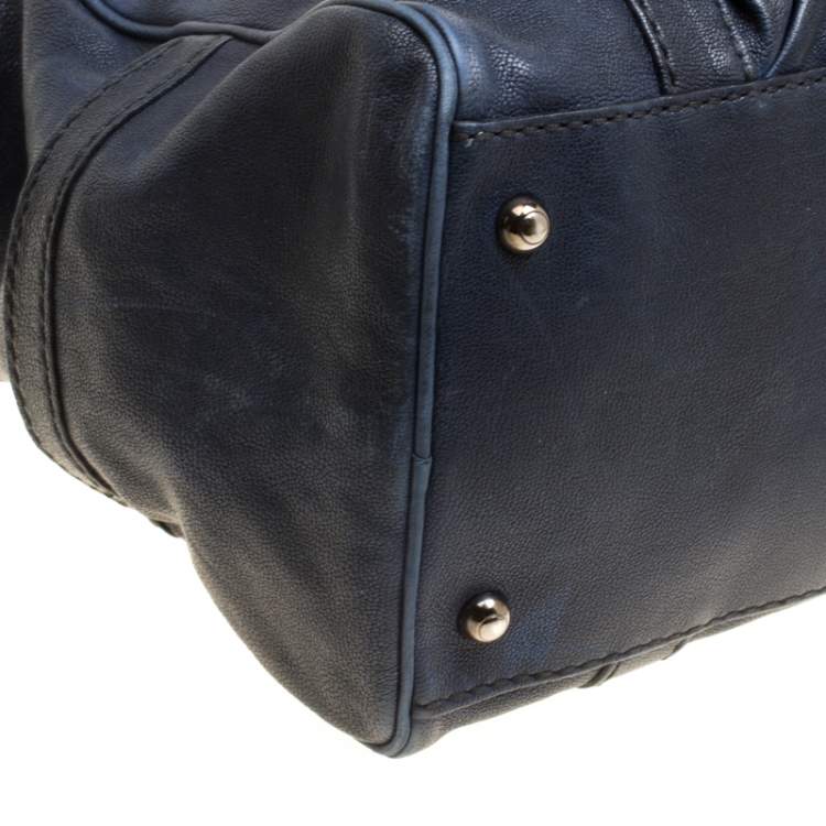 مملوكة مسبقًا Tod's Dark Blue Leather Pockets Satchel