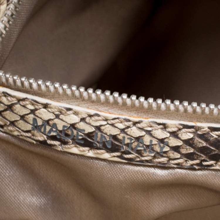 Pre Owned Tod's Beige Python G-Line Easy Sacca Tote