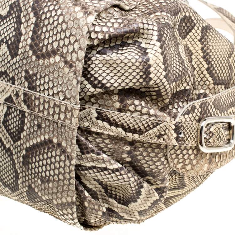 Pre Owned Tod's Beige Python G-Line Easy Sacca Tote