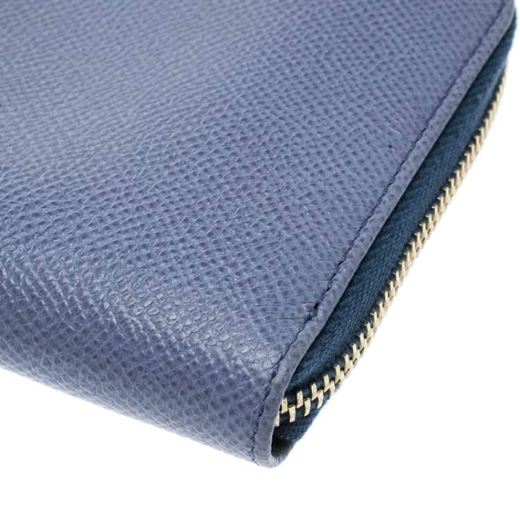 Pre Owned Tod's Lilac Leather Zip Around Continental Wallet
