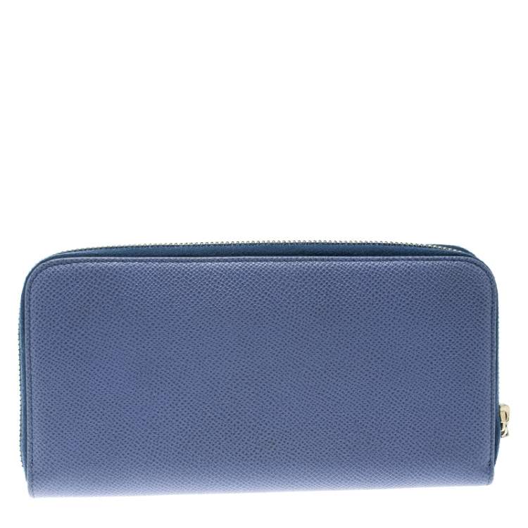 Pre Owned Tod's Lilac Leather Zip Around Continental Wallet
