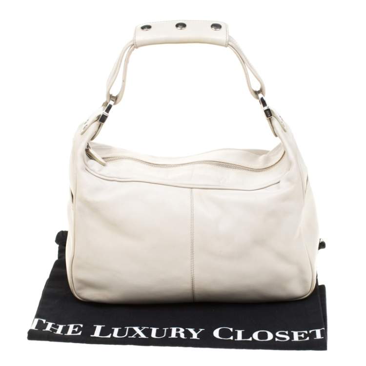 Pre Owned Tod's Off-White Leather Hobo