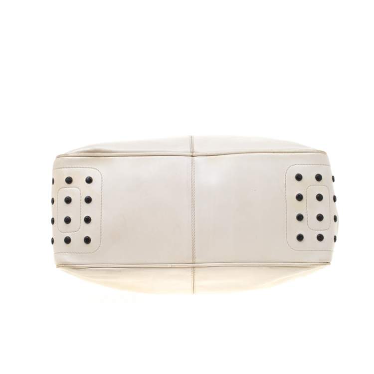 Pre Owned Tod's Off-White Leather Hobo