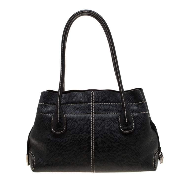 Pre Owned Tod's Black Leather Small D Bag Media Tote