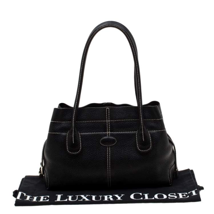 Pre Owned Tod's Black Leather Small D Bag Media Tote