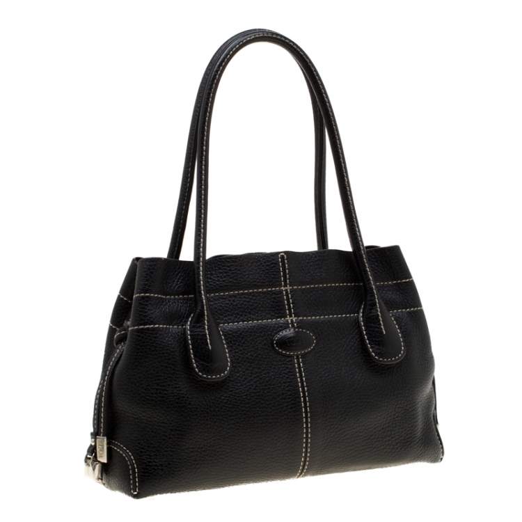 Pre Owned Tod's Black Leather Small D Bag Media Tote