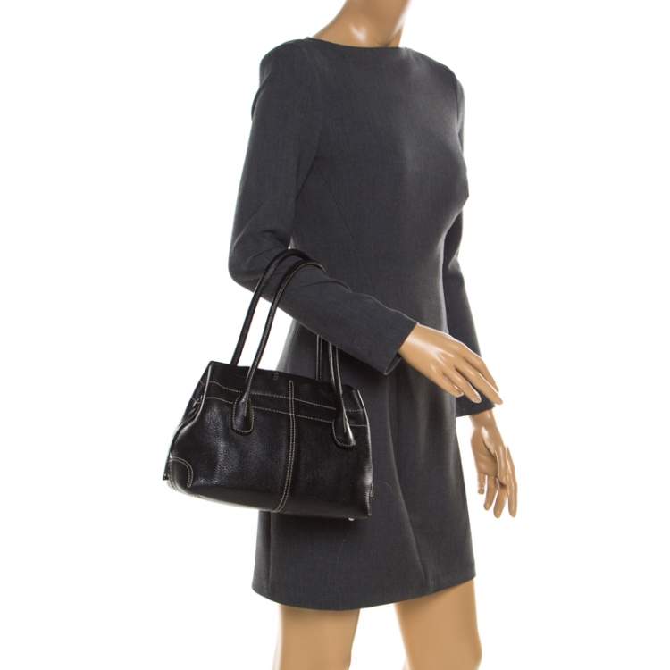 Pre Owned Tod's Black Leather Small D Bag Media Tote