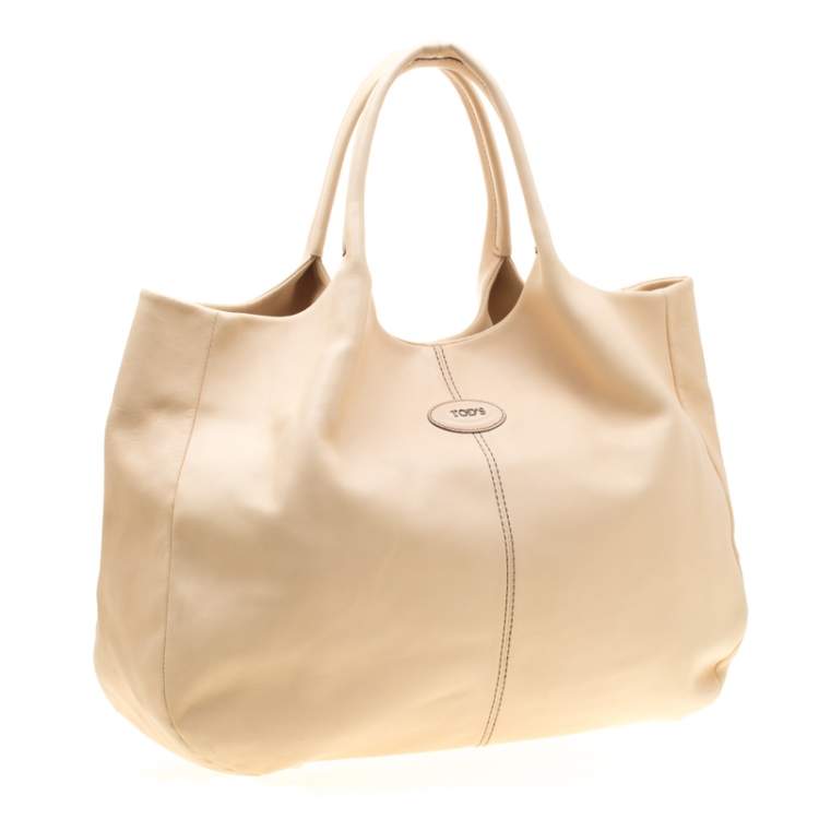 Pre Owned Tod's Cream Leather Satchel