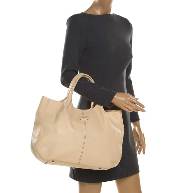 Pre Owned Tod's Cream Leather Satchel