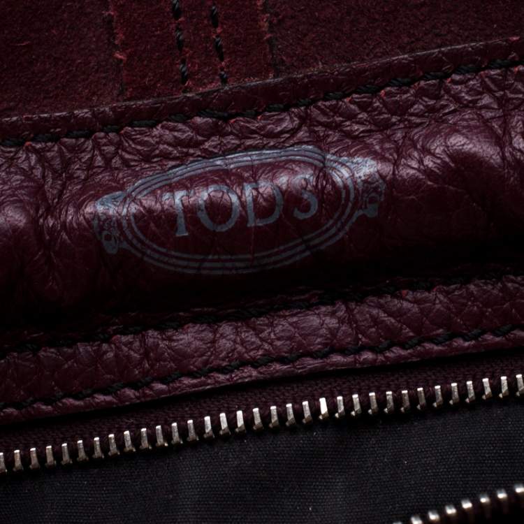 Pre Owned Tod's Burgundy Leather D Bag Media Tote