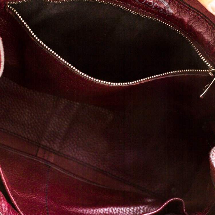 Pre Owned Tod's Burgundy Leather D Bag Media Tote