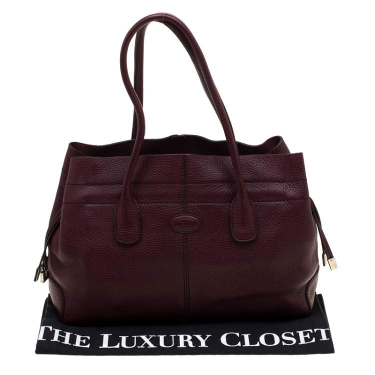 Pre Owned Tod's Burgundy Leather D Bag Media Tote