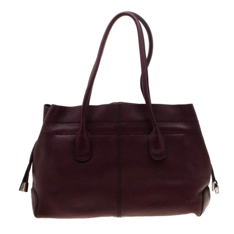 Pre Owned Tod's Burgundy Leather D Bag Media Tote