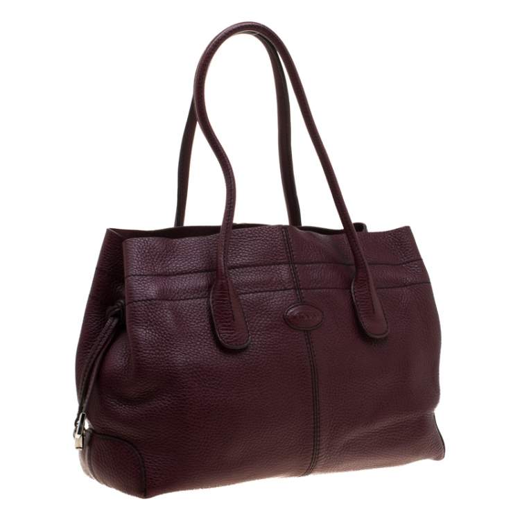 Pre Owned Tod's Burgundy Leather D Bag Media Tote