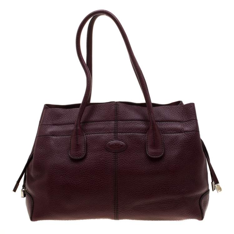 Pre Owned Tod's Burgundy Leather D Bag Media Tote