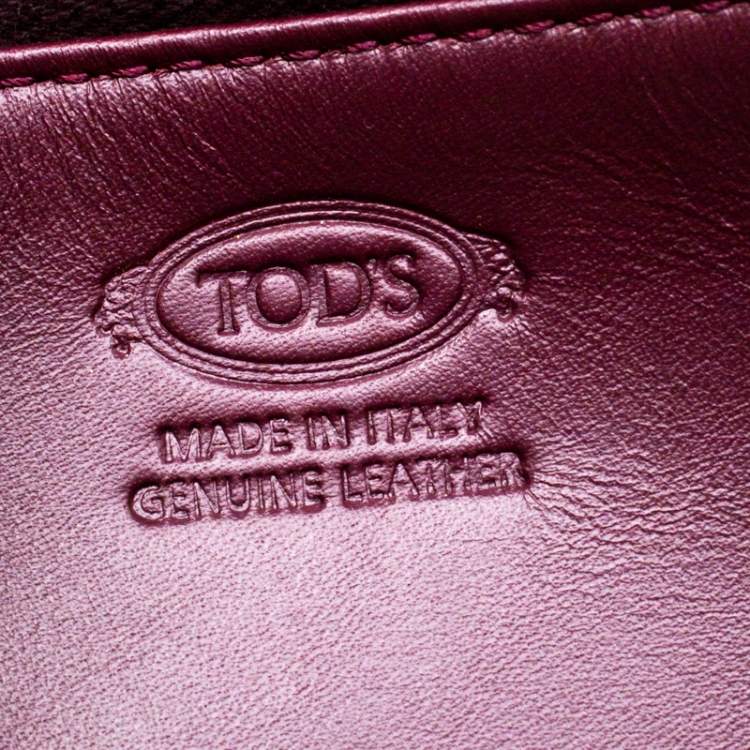Pre Owned Tod's Bordeaux Leather Fox Detail Continental Wallet