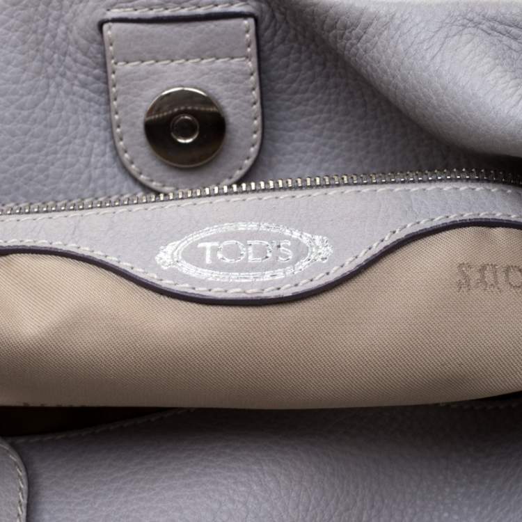 Pre Owned Tod's Grey Pebbled Leather Hobo