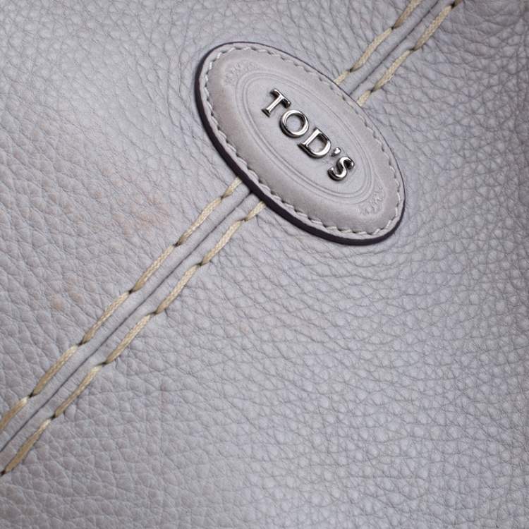Pre Owned Tod's Grey Pebbled Leather Hobo