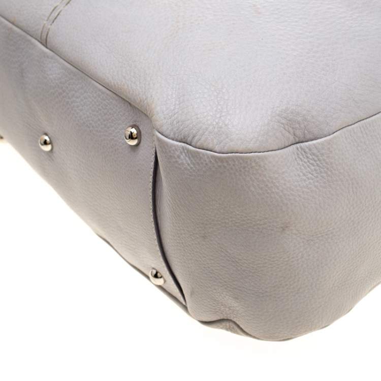 Pre Owned Tod's Grey Pebbled Leather Hobo