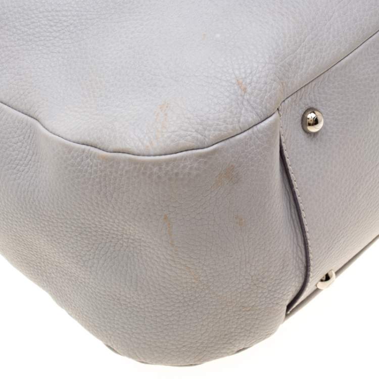 Pre Owned Tod's Grey Pebbled Leather Hobo