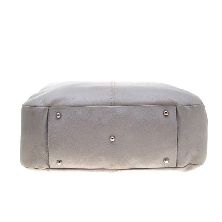 Pre Owned Tod's Grey Pebbled Leather Hobo