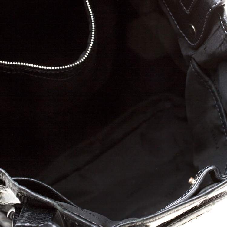 Pre Owned Tod's Black Glazed Coated Canvas G-Line Easy Sacca Tote