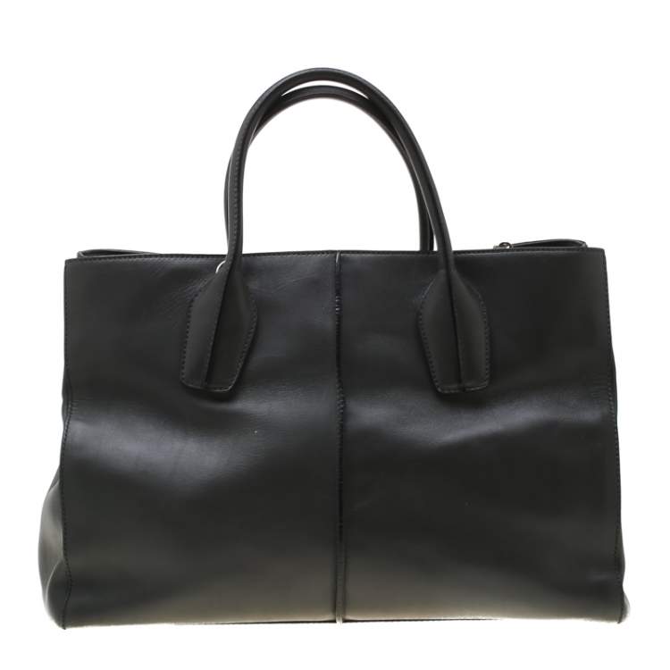 Pre Owned Tod's Dark Grey Leather D-Styling Shopper Tote 
