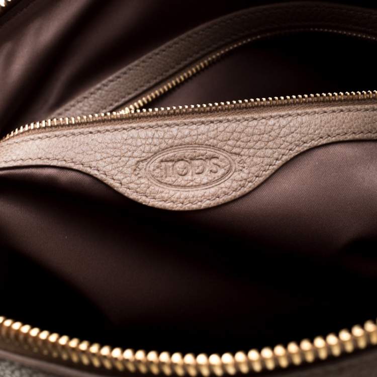 Pre Owned Tod's Dark Beige Leather Satchel 