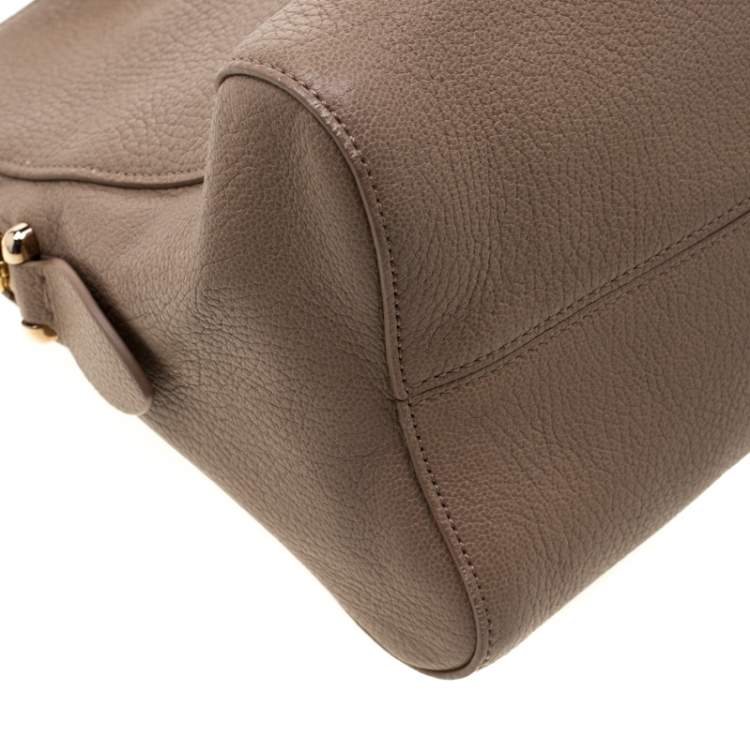 Pre Owned Tod's Dark Beige Leather Satchel 
